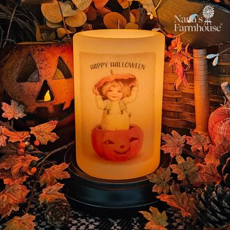 Halloween Card #2 Candle Sleeve Antique Vanilla