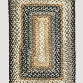 Cocoa Bean BLACK GREY Cotton Braided Rug