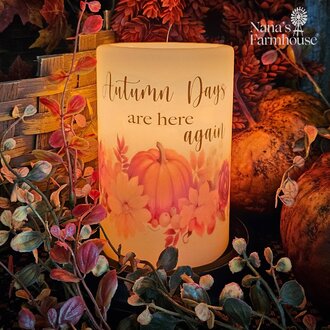 Autumn Days Here Again Candle Sleeve - Antique Vanilla