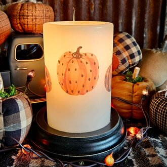 Halloween Pumpkin Cluster Candle Sleeve - Vanilla