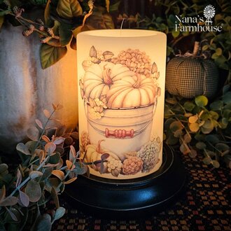 Neutral Fall Bucket Candle Sleeve - Vanilla