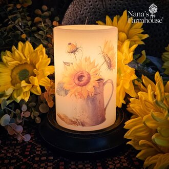 Sunflower Tin Bouquet Candle Sleeve - Vanilla