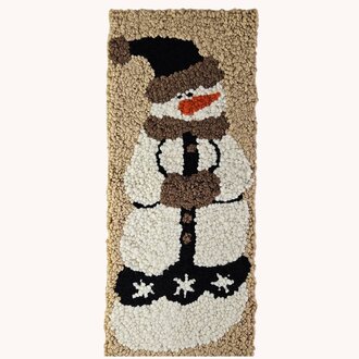 Hooked Rug Tall Snowman with Stocking Cap