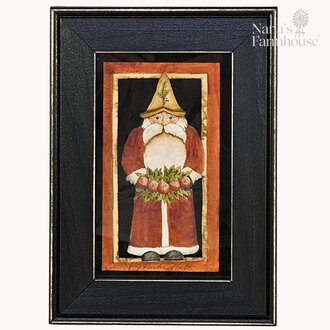 Santa with Apples Framed