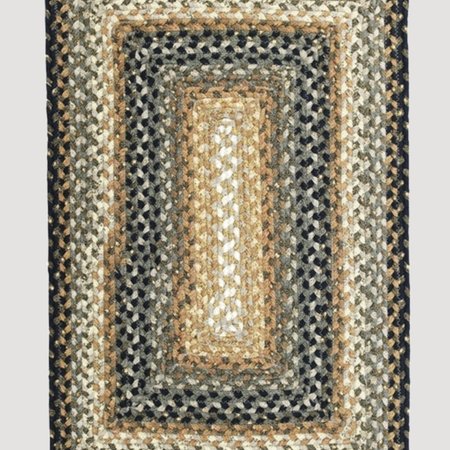 Cocoa Bean BLACK GREY Cotton Braided Rug