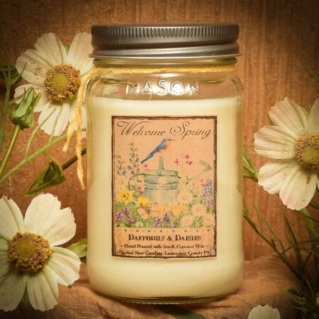 Welcome Spring Daffodils & Daisies 16oz Soy Jar Candle