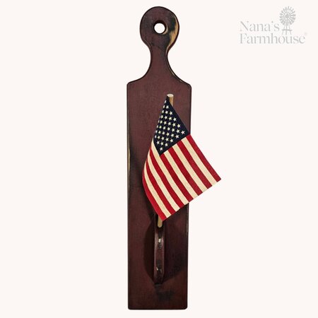 Wooden Flag Holder - Red