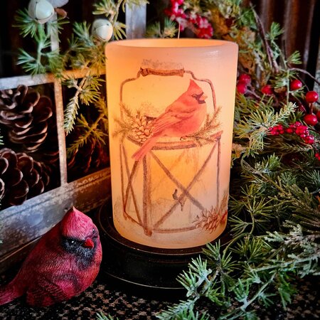 Lantern Winter Cardinal Candle Sleeve - Vanilla