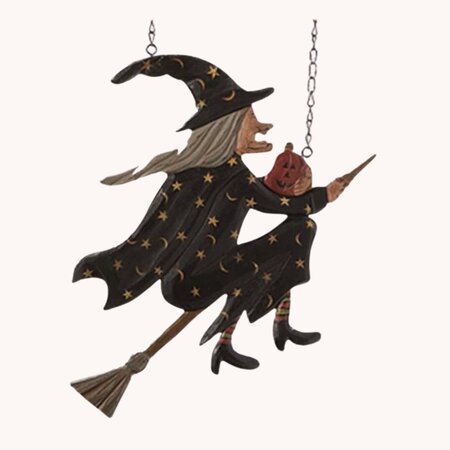 Flying Witch on Broomstick Arrow Replacement 12 X 12