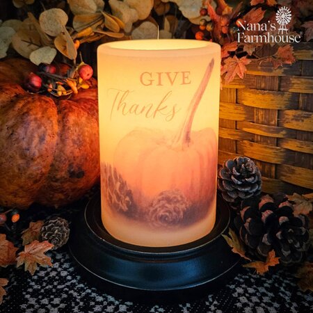 Fall Give Thanks Antique Vanilla Candle Sleeve