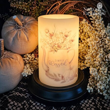 Simply Blessed Coffee Pot Fall Candle Sleeve - Vanilla