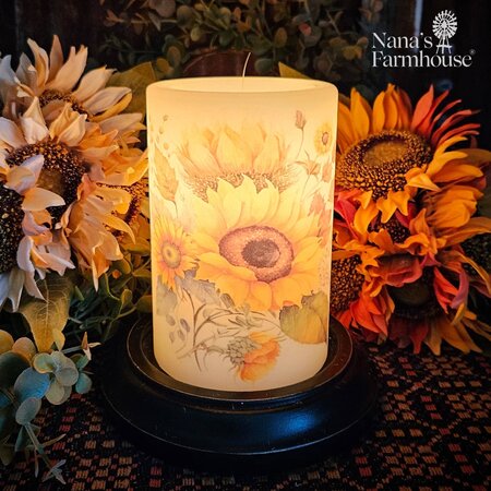 Sunflower Cluster Bouquet Candle Sleeve - Vanilla