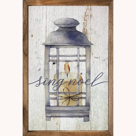 Sing Noel Lantern Framed Sign