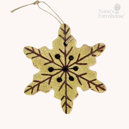 Snowflake Redware Ornament