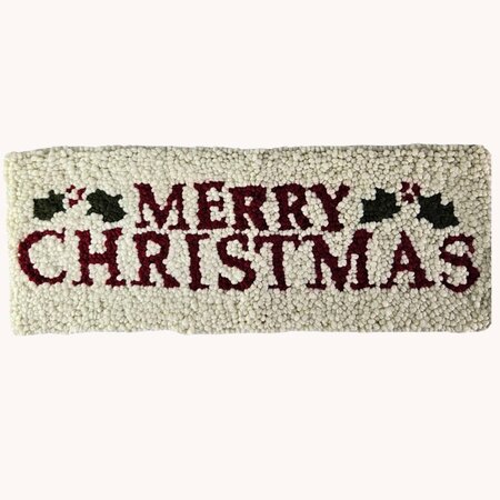 Merry Christmas Hooked Rug Runner