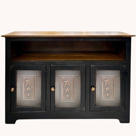 Black Buffet Three Door with Copper Star Insert