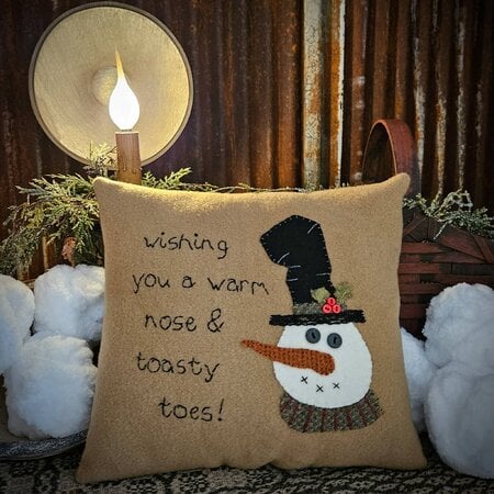 Wishing You A Warm Nose & Toasty Toes Pillow