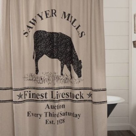 Sawyer Mill Charcoal Cow Shower Curtain