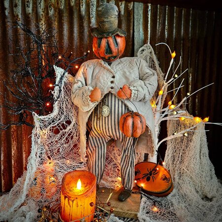 Jack O Lantern Doll with Pocket Watch