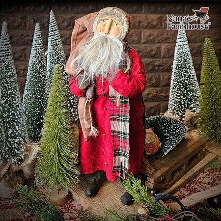 Santa Doll with Christmas Tree On Sled - 20"