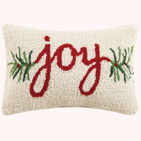 Joy Hooked Pillow - 8" x 12"