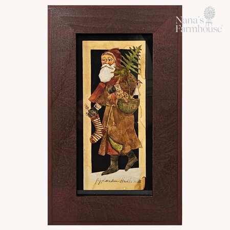 Santa with Stocking & Basket Toys Framed