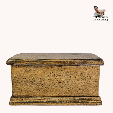 Keepsake Hinged Box Mustard Over Black - Small