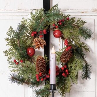 Over The Door Wreath & Candle Holder - 20" H