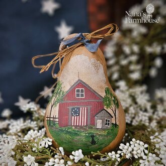 Martin Bomber Gourd Americana Barn Hand Painted