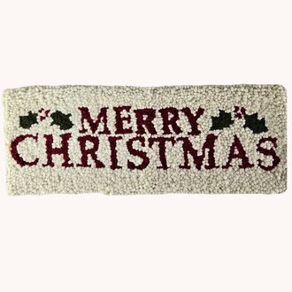 Merry Christmas Hooked Rug Runner