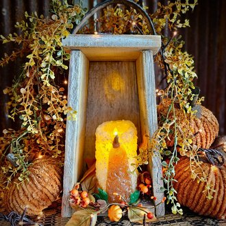 Moving Flame Pillar Large - Pumpkin Patch - 3x6