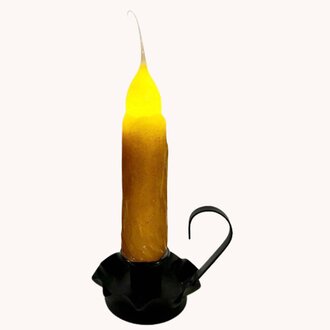 Mustard Candle with Black Fluted Base - 7"