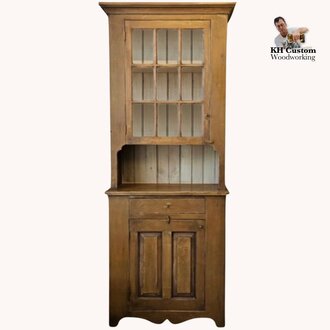 Nine Glass County Hutch - Mustard over Cotton White