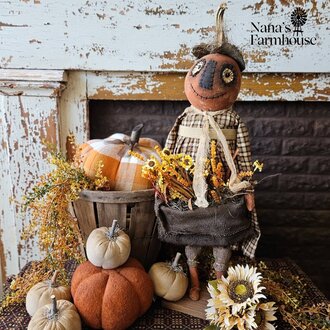 Pumpkin Girl Doll with Stem Hat - 31"