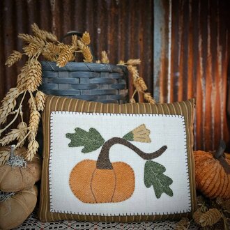 Pumpkin Vine Applique Wool Pillow