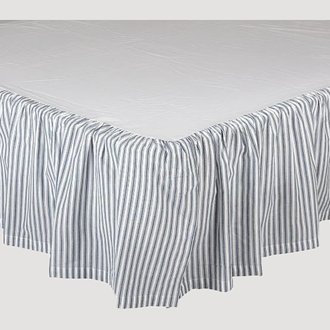 Sawyer Mill Blue Ticking Stripe Bed Skirt