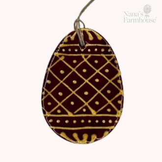 Smith Redware - Easter Egg Ornament Brown