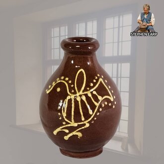 Redware Jug Wren Slipware - Extra Small