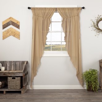 Tobacco Cloth Prairie Panel Fringed Set