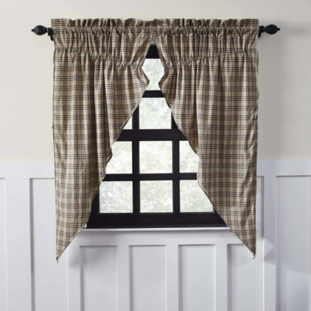 Sawyer Mill Charcoal Plaid Prairie Curtain Lined Set